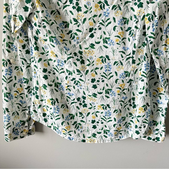 Seasalt Shirt Womens Sz 4 Button Up Larissa Organic Cotton Floral Roll Tab - Picture 7 of 12